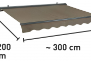 Polokazetová markýza taupe 300 cm x 200 cm s montáží