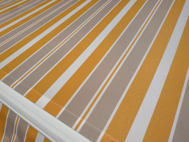 Markýza kloubová 2 x 1,5m oranžovo-šedo-bílá s montáží